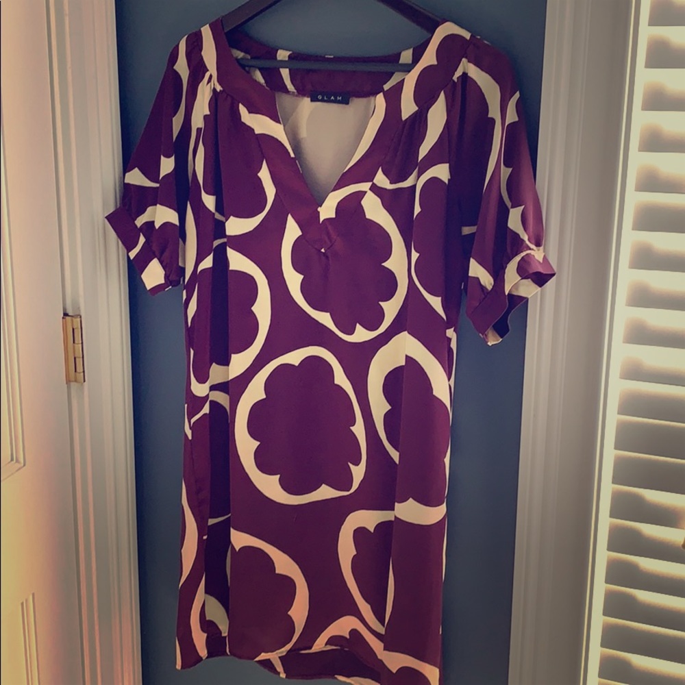 Purple shift dress